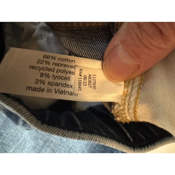 Lane Bryant High rise Pull on Straight fit Jean Size 20S Medium wash distressed - Picture 4 of 9